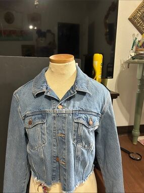 Victoria's Secret Light Blue Denim Cropped Jacket